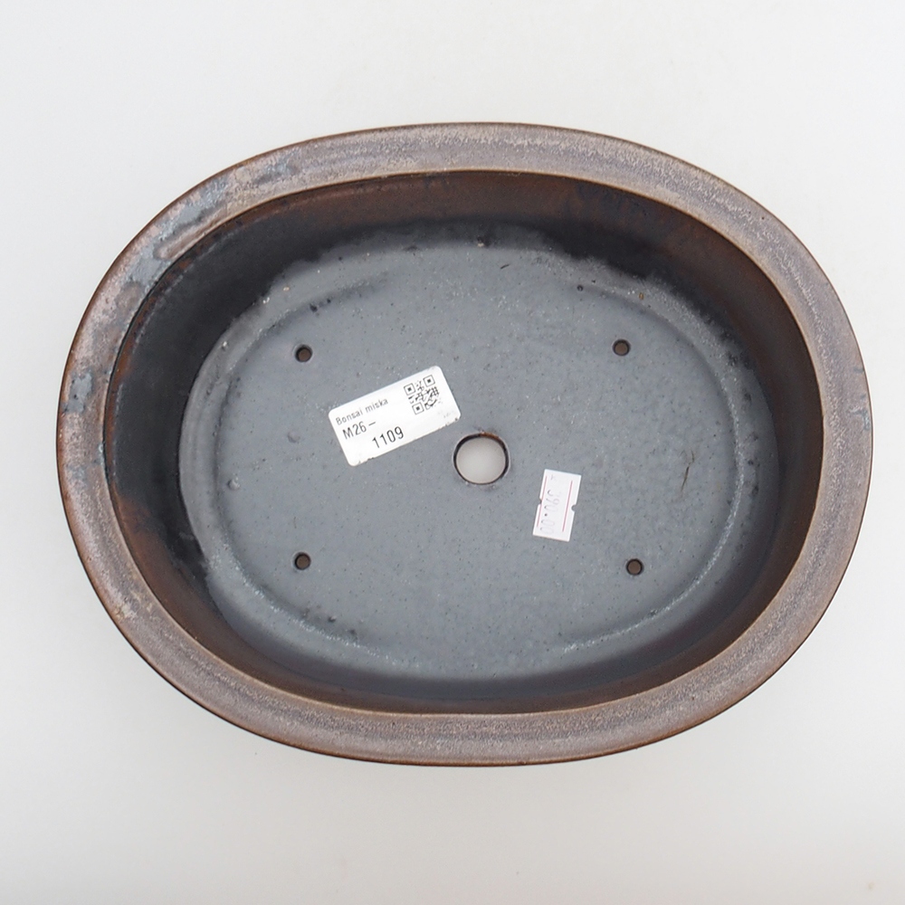 Keramická bonsai miska 23 x 19 x 7 cm, barva hnědá