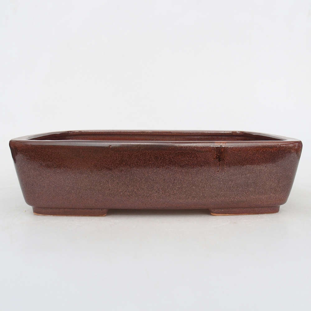 Keramická bonsai miska 27 x 20,5 x 6,5 cm, barva hnědá