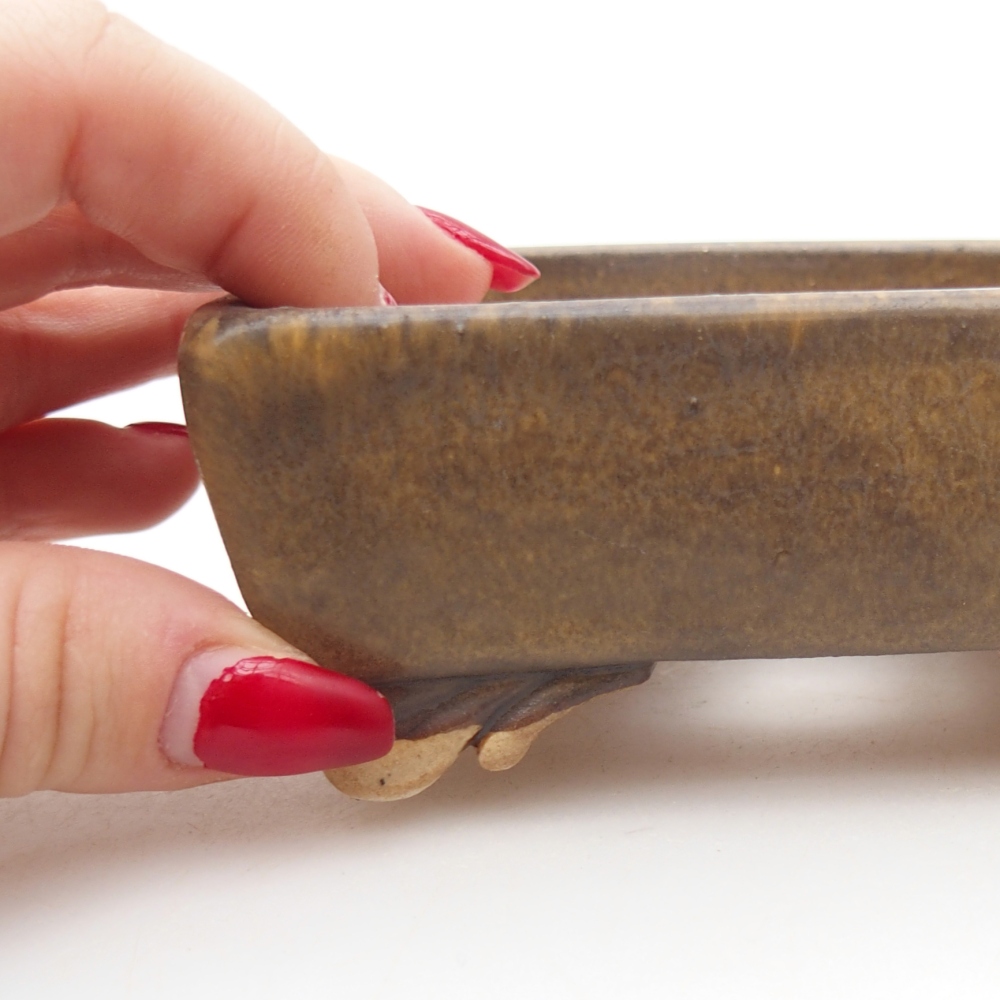 Keramická bonsai miska 10 x 8 x 4 cm, barva hnědá