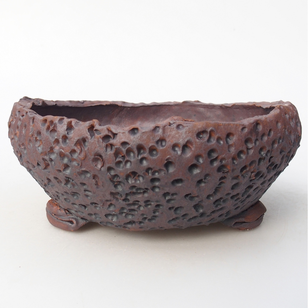 Keramická bonsai miska 16,5 x 17,5 x 7 cm, barva kovová