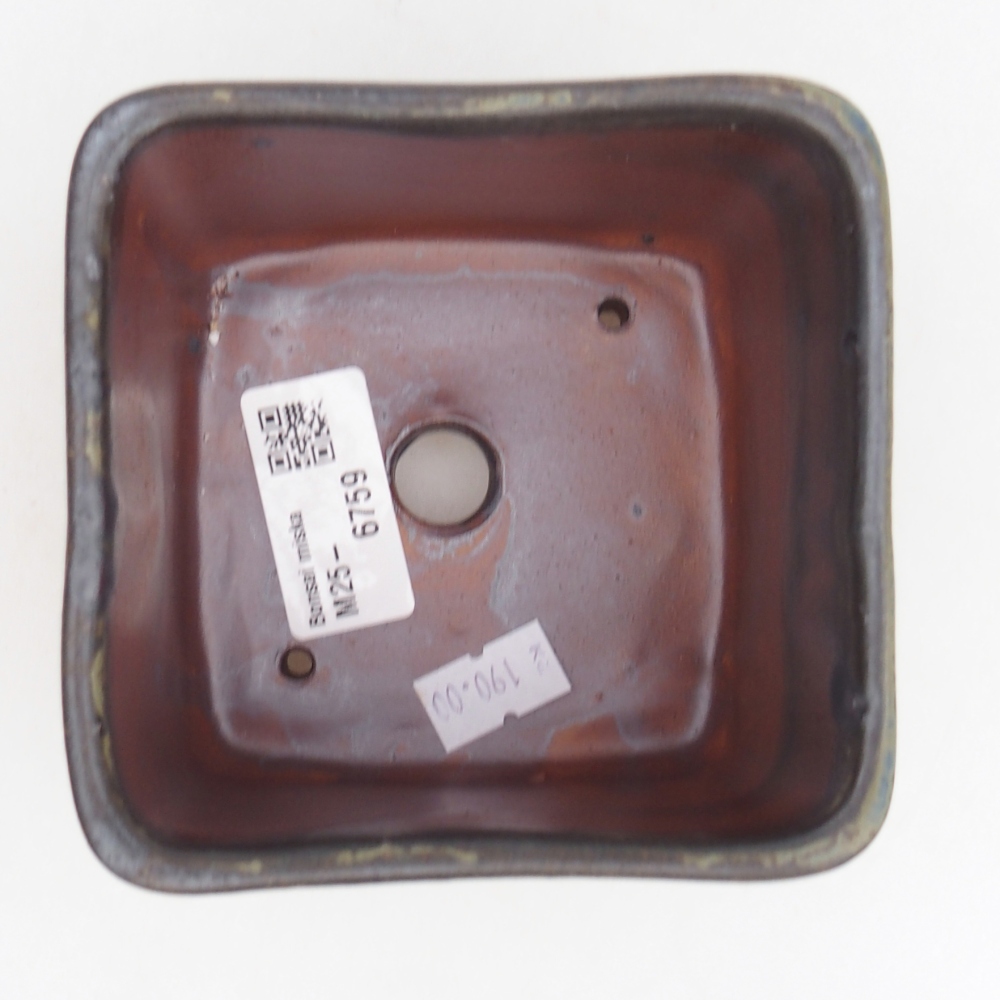 Keramická bonsai miska 10 x 10  x 8,5 cm, barva hnědá