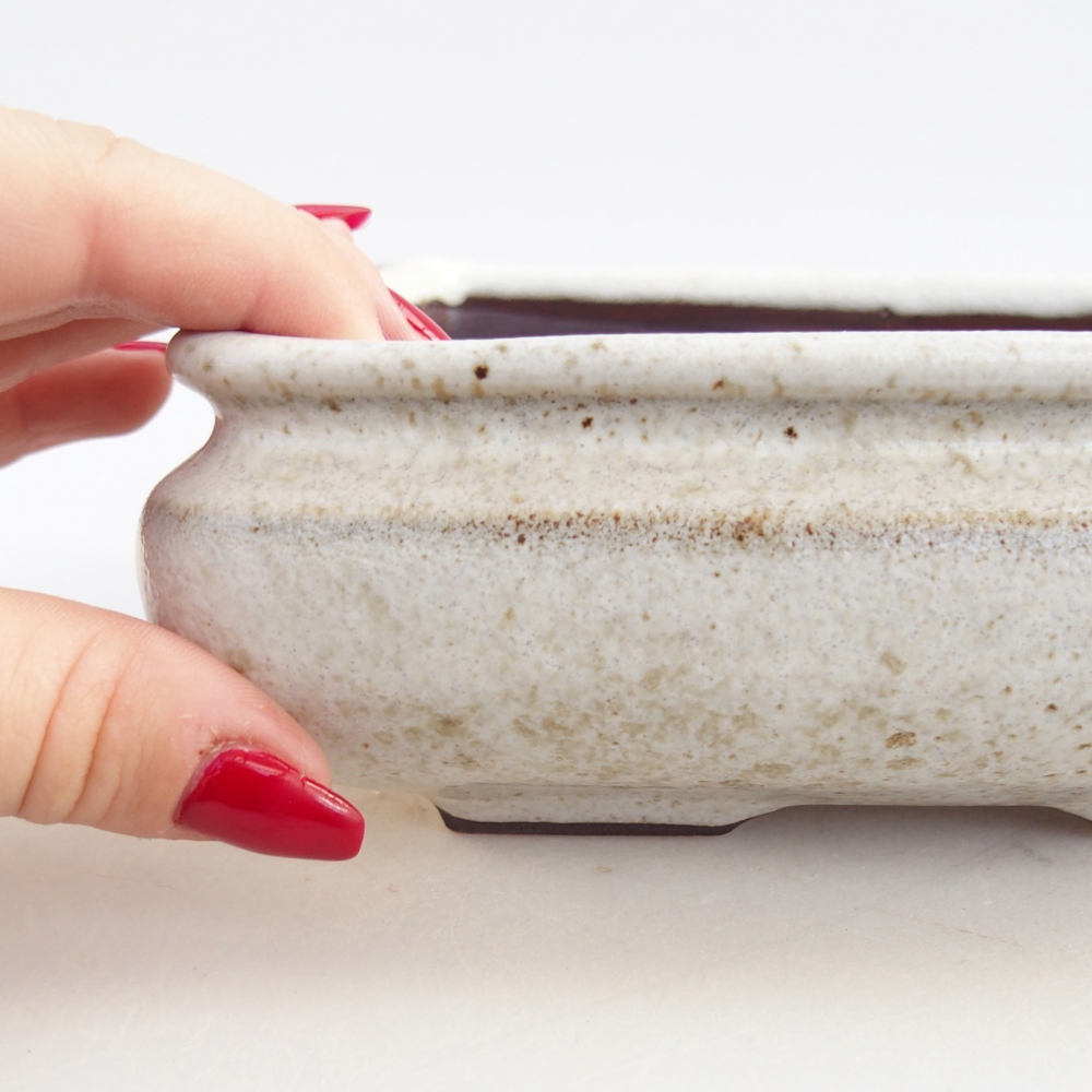 Keramická bonsai miska 15,5 x 15,5 x 6 cm, barva bílá