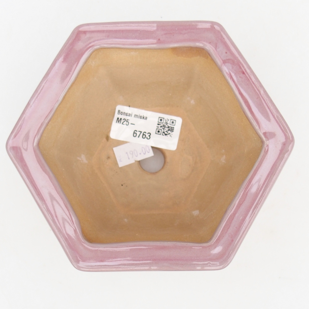 Keramická bonsai miska 13 x 11,5  x 8 cm, barva růžová