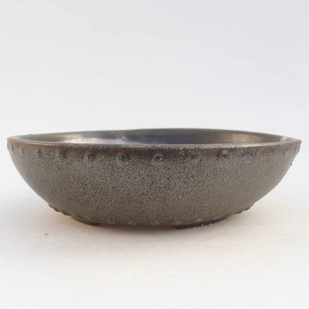 Keramická bonsai miska 17,5 x 17,5 x 5 cm, barva šedá