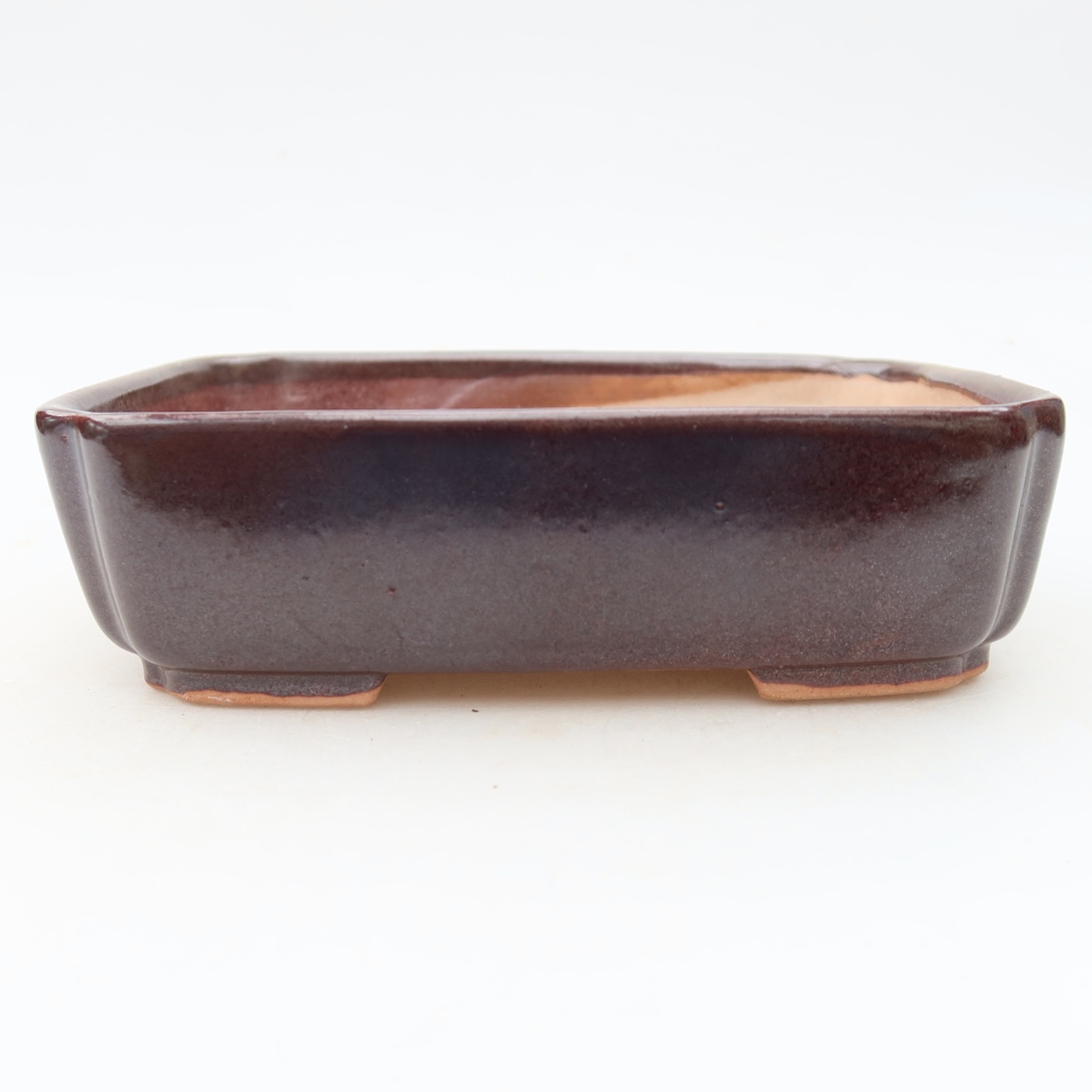 Keramická bonsai miska 15 x 12,5 x 4,5 cm, barva hnědá