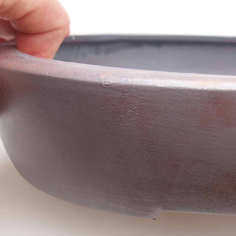 Keramická bonsai miska 26 x 20 x 5 cm, barva kovová