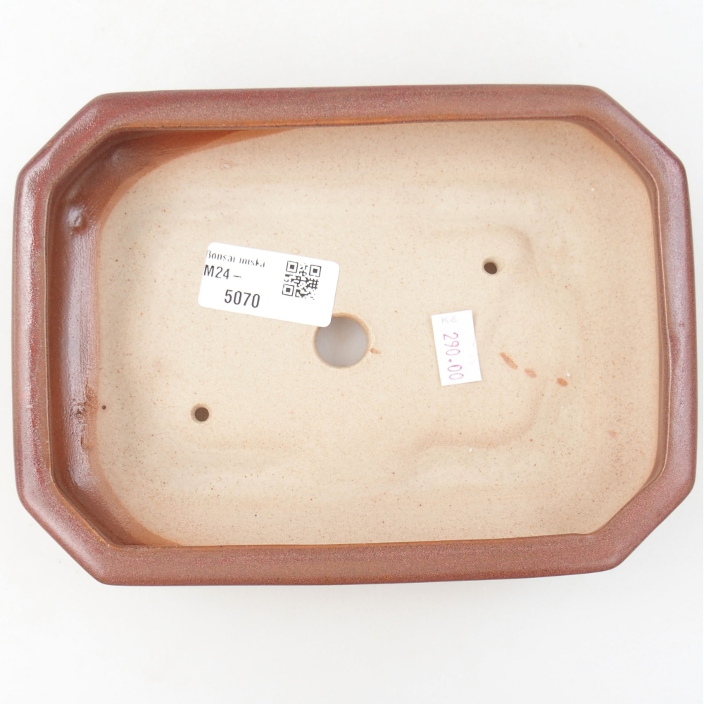 Keramická bonsai miska 18,5 x 13,5 x 4 cm, barva vínová