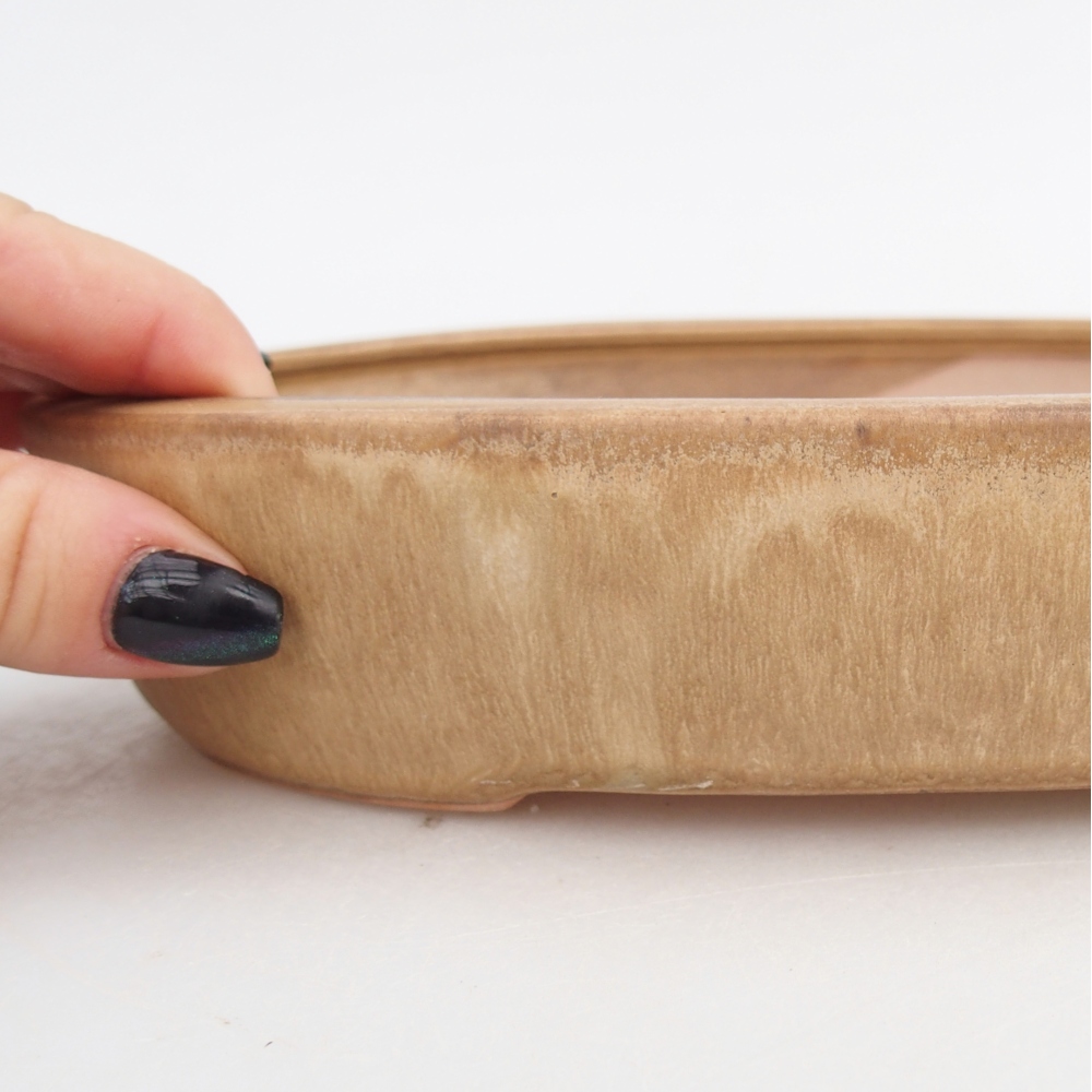 Keramická bonsai miska 22,5 x 17 x 4,5 cm, barva béžová