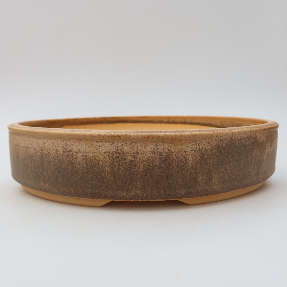 Keramická bonsai miska 26,5 x 26,5 x 5,5 cm, barva hnědá