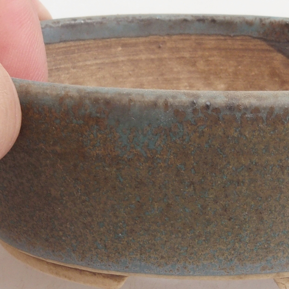 Keramická bonsai miska 9,5 x 8 x 3 cm, barva modrá