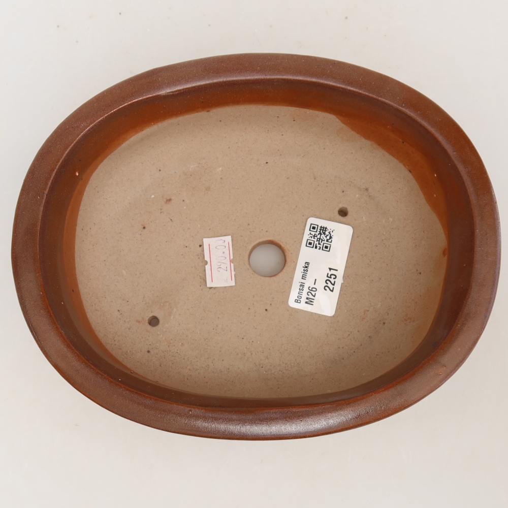 Keramická bonsai miska 18 x 14,5 x 5,5 cm, barva vínová