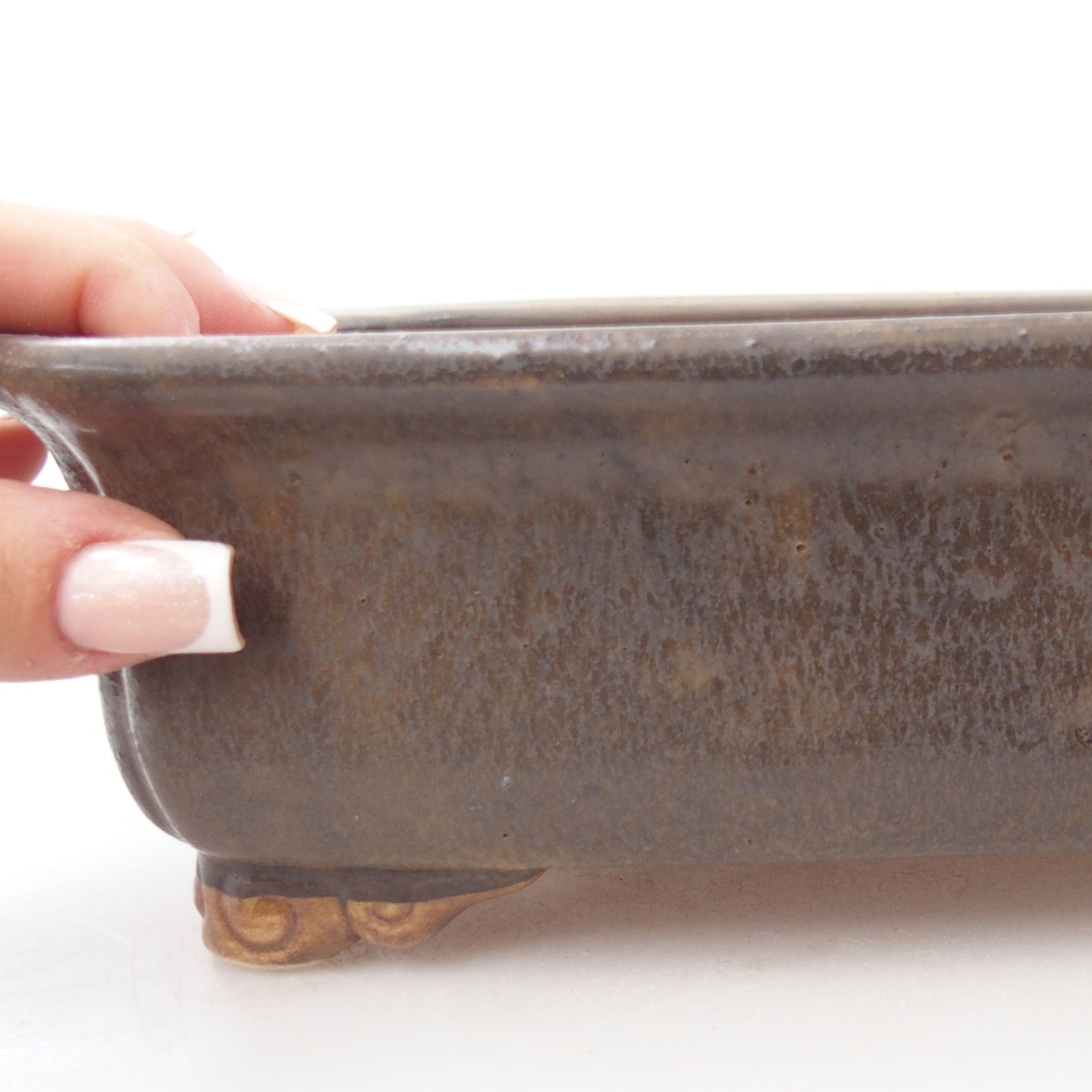 Keramická bonsai miska 25 x 20 x 7 cm, barva hnědá