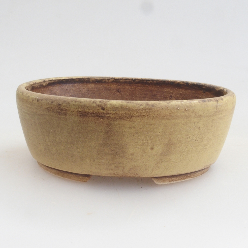 Keramická bonsai miska 9,5 x 8 x 3 cm, barva žlutá