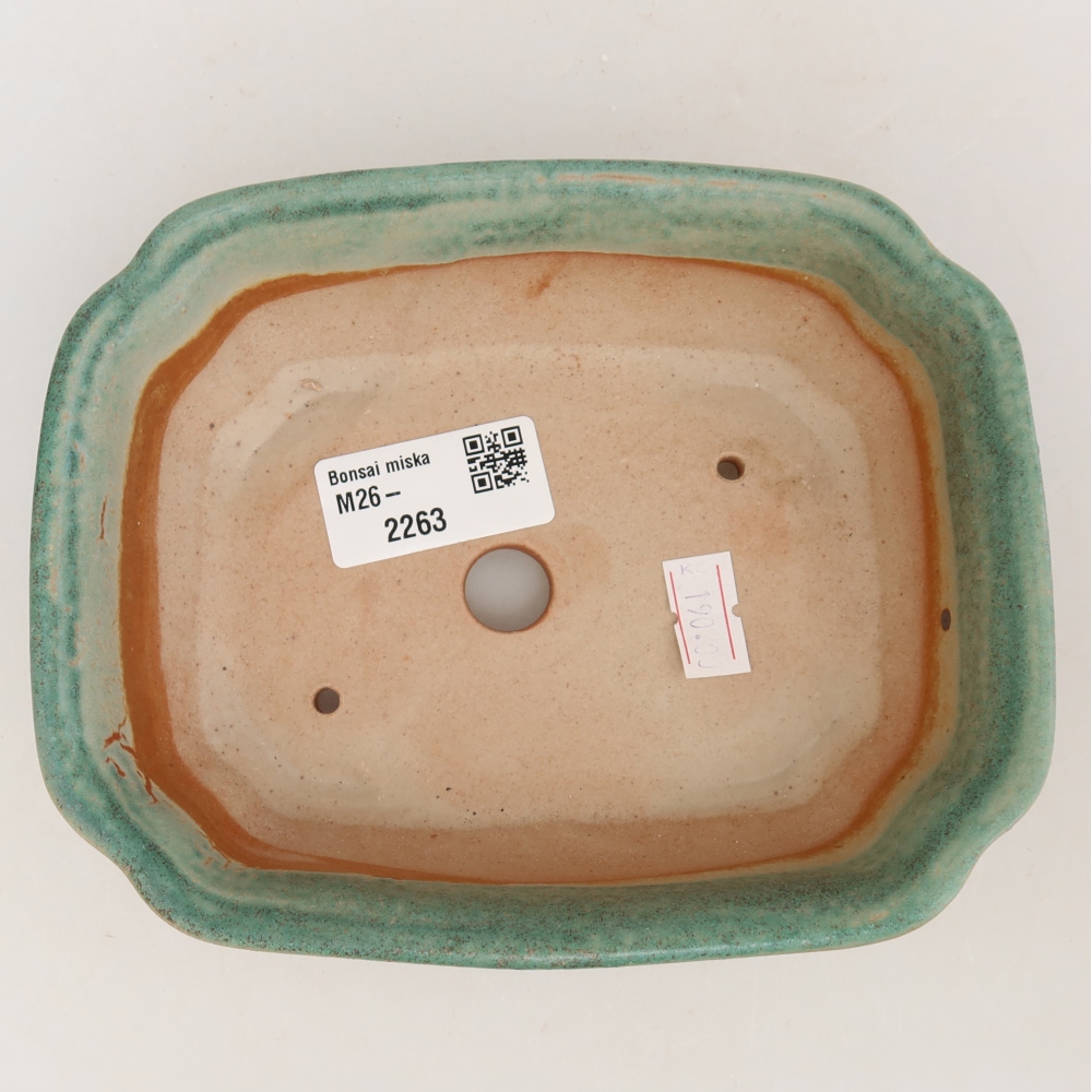 Keramická bonsai miska 15,5 x 12 x 4,5 cm, barva zelená