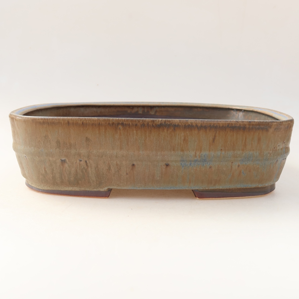 Keramická bonsai miska 24,5 x 21 x 6,5 cm, barva modrá