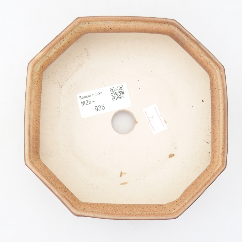 Keramická bonsai miska 13,5 x 13,5 x 4,5 cm, barva hnědá