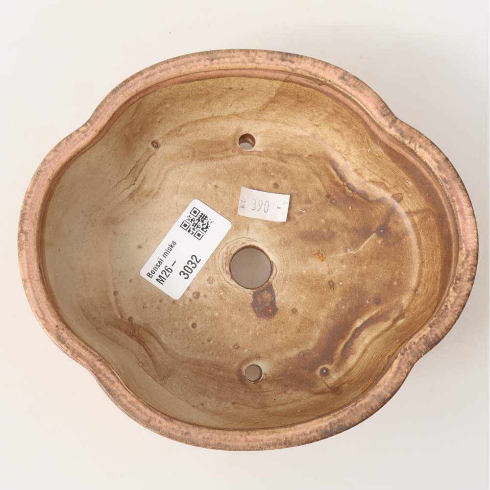 Keramická bonsai miska 17 x 15,5 x 5,5 cm, barva růžová