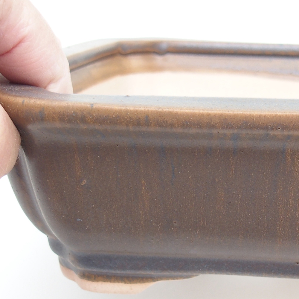 Bonsai miska H20 - 26,5 x 21,5 x 6,5 cm. - hnědá