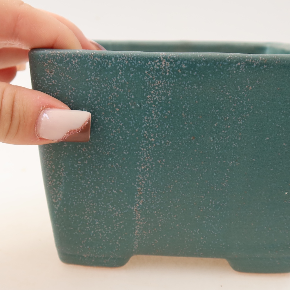 Keramická bonsai miska 11,5 x 11,5 x 9 cm, barva modrá