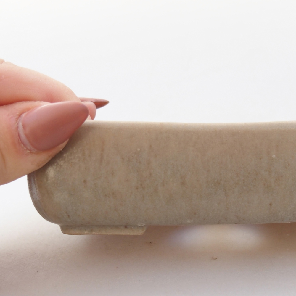 Keramická bonsai miska 11,5 x 9 x 3,5 cm, barva šedá