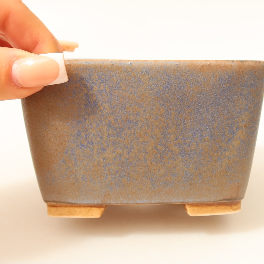 Keramická bonsai miska 10,5 x 10,5 x 7 cm, barva modrá