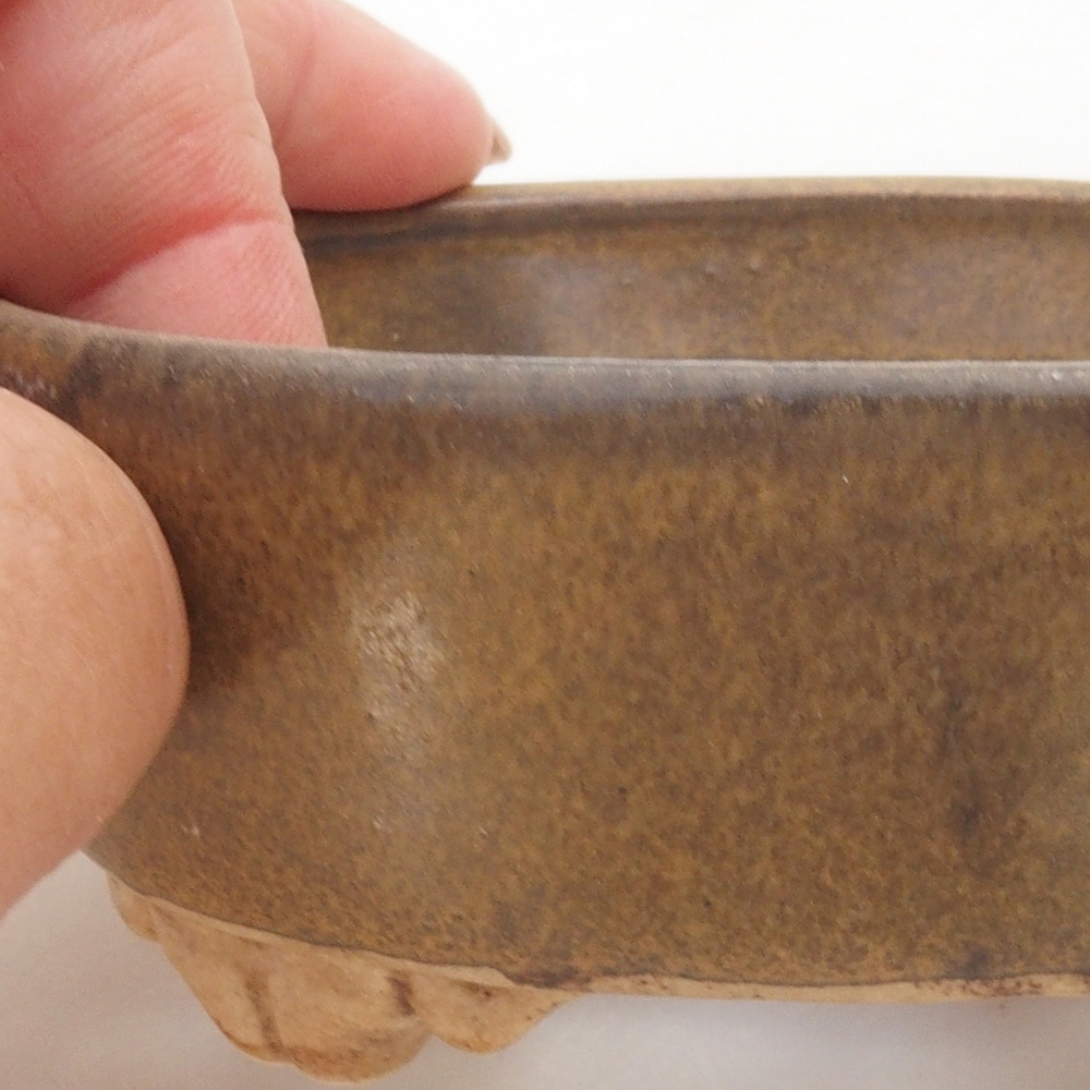 Keramická bonsai miska 9 x 8 x 3,5 cm, barva hnědá