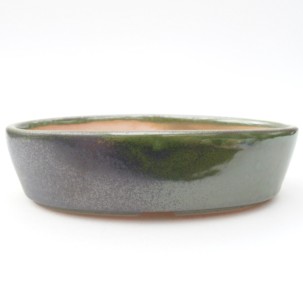 Keramická bonsai miska 16,5 x 11,5 x 4,5 cm, barva zelená