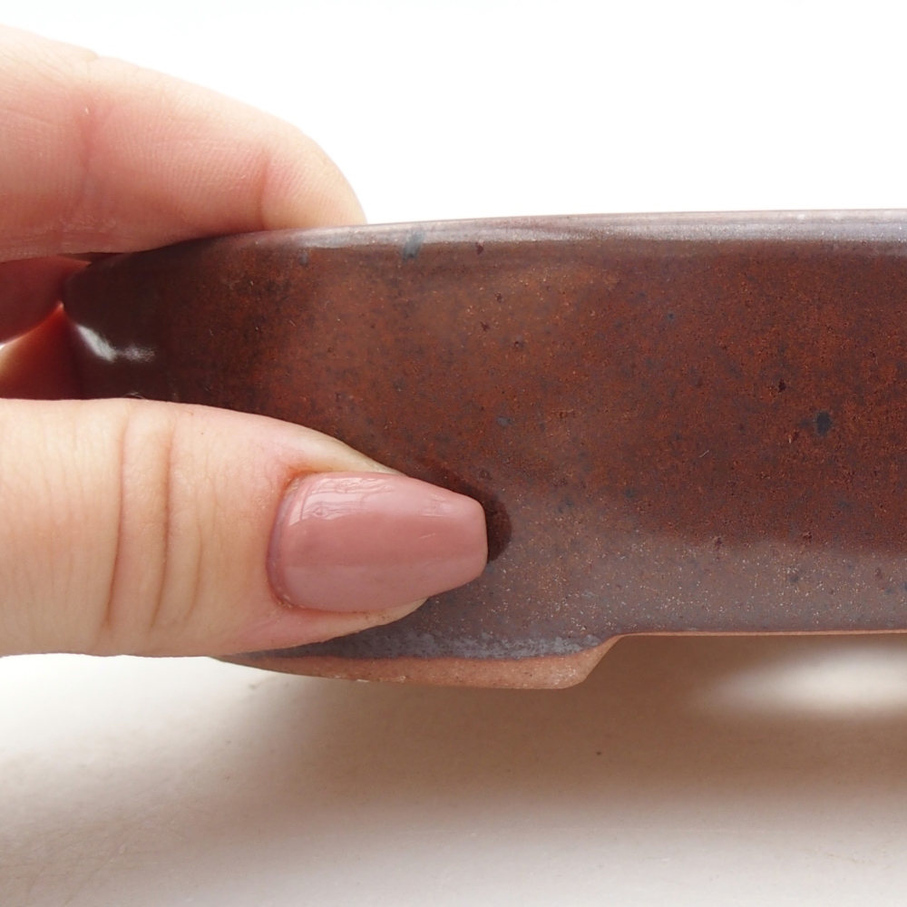 Keramická bonsai miska 17 x 14 x 4 cm, barva hnědá