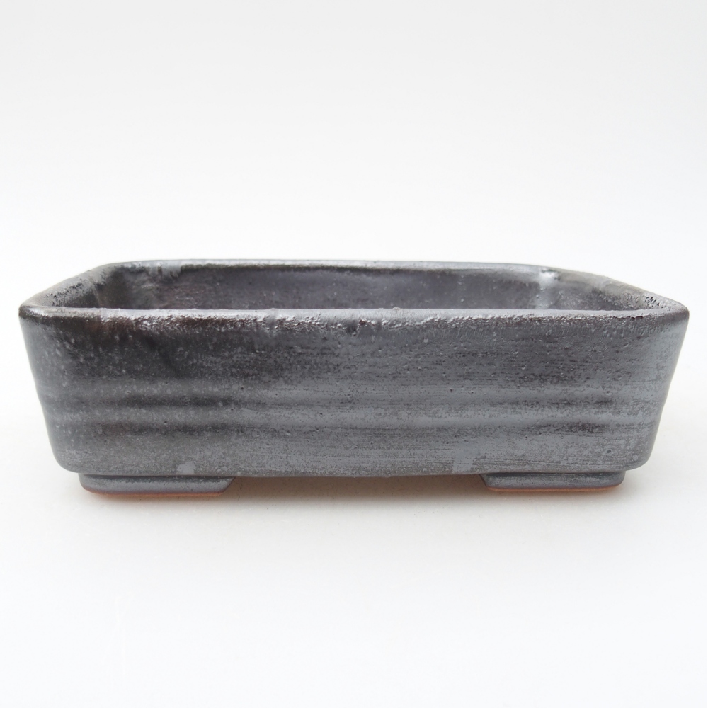 Keramická bonsai miska 14,5 x 10,5 x 4,5 cm, barva kovová