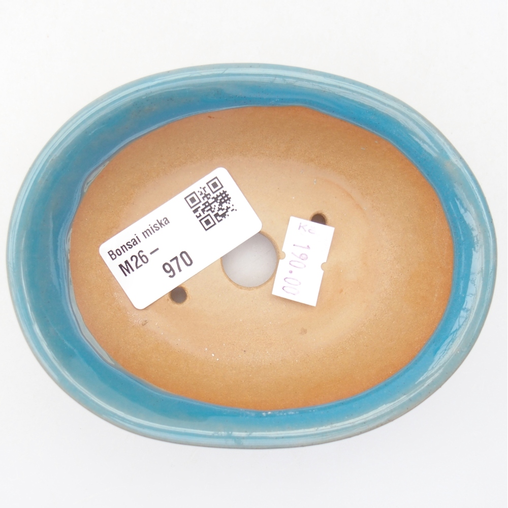 Keramická bonsai miska 11 x 8,5 x 4 cm, barva modrá