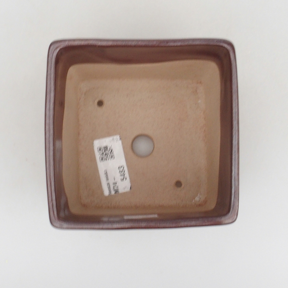 Keramická bonsai miska 11 x 11 x 8,5 cm, barva hnědá