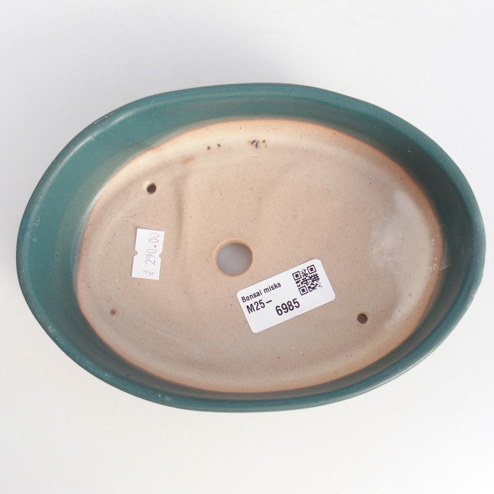 Keramická bonsai miska 18,5 x 13 x 4,5 cm, barva modrá