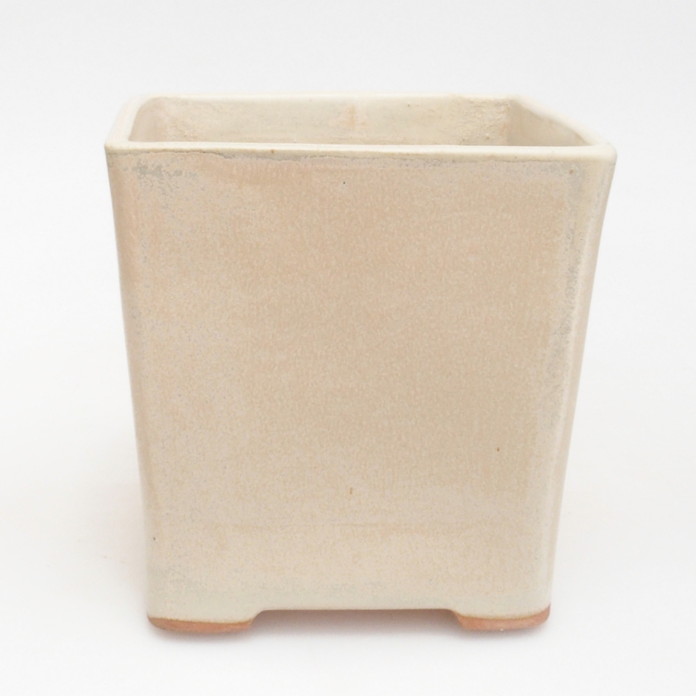 Keramická bonsai miska 13 x 13 x 13,5 cm, barva béžová