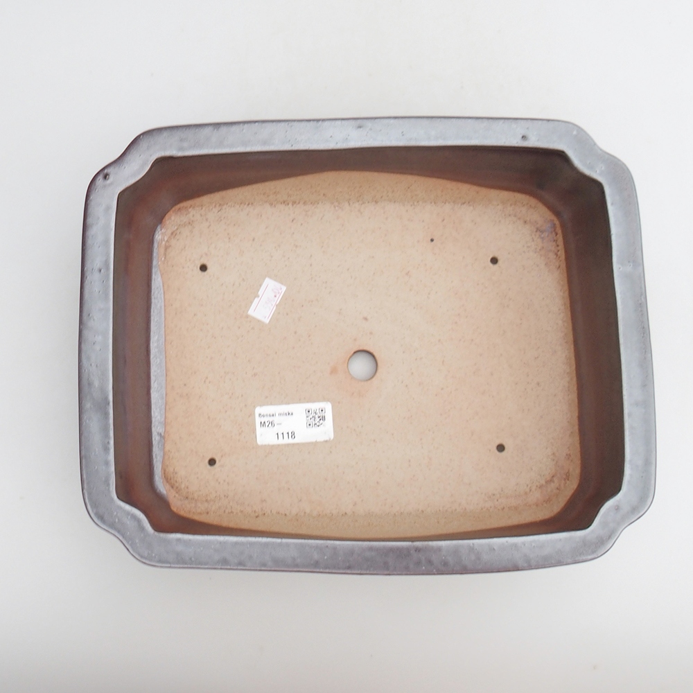 Keramická bonsai miska 27 x 21 x 7 cm, barva černočervená