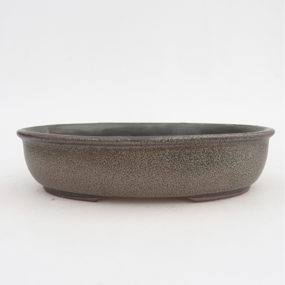 Keramická bonsai miska 21,5 x 17 x 5 cm, barva šedá