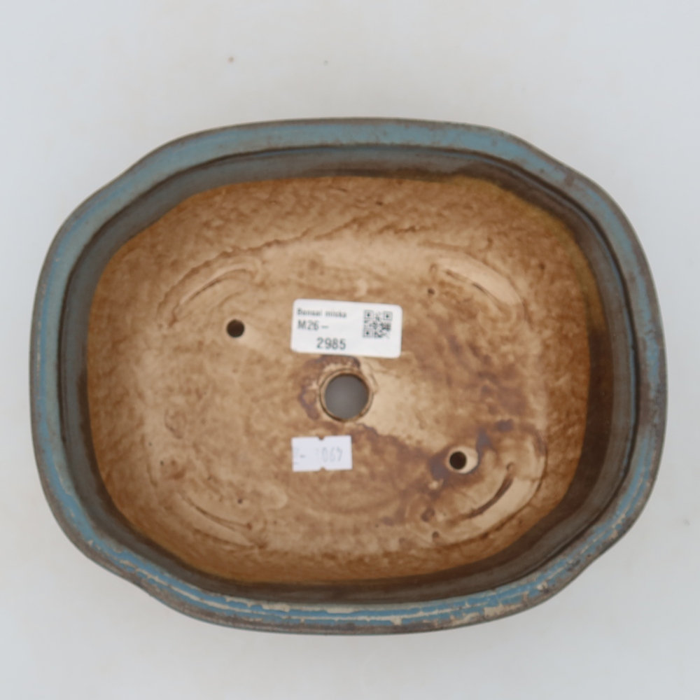 Keramická bonsai miska 20 x 16,5 x 7 cm, barva modrá