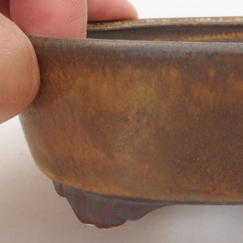 Keramická bonsai miska 9 x 8 x 3,5 cm, barva hnědá