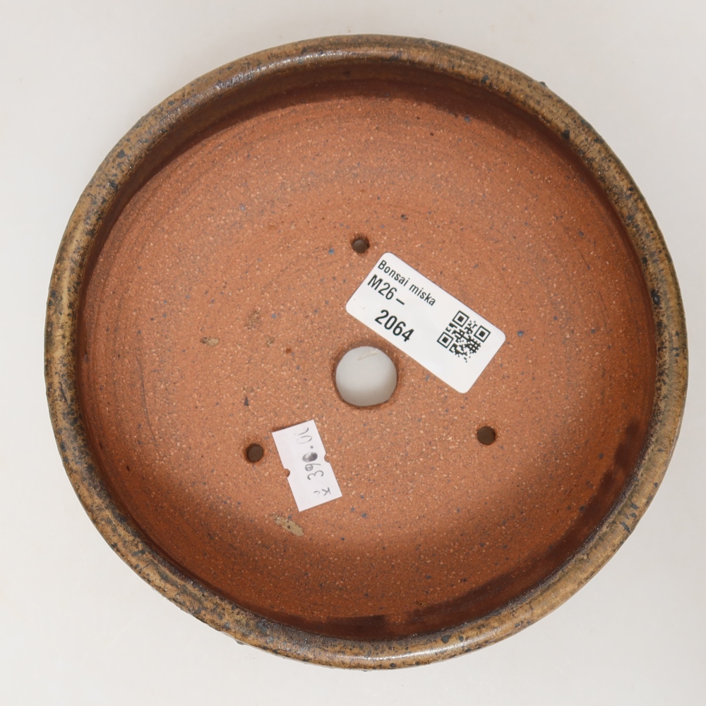 Keramická bonsai miska 14,5 x 14,5 x 5 cm, barva hnědá