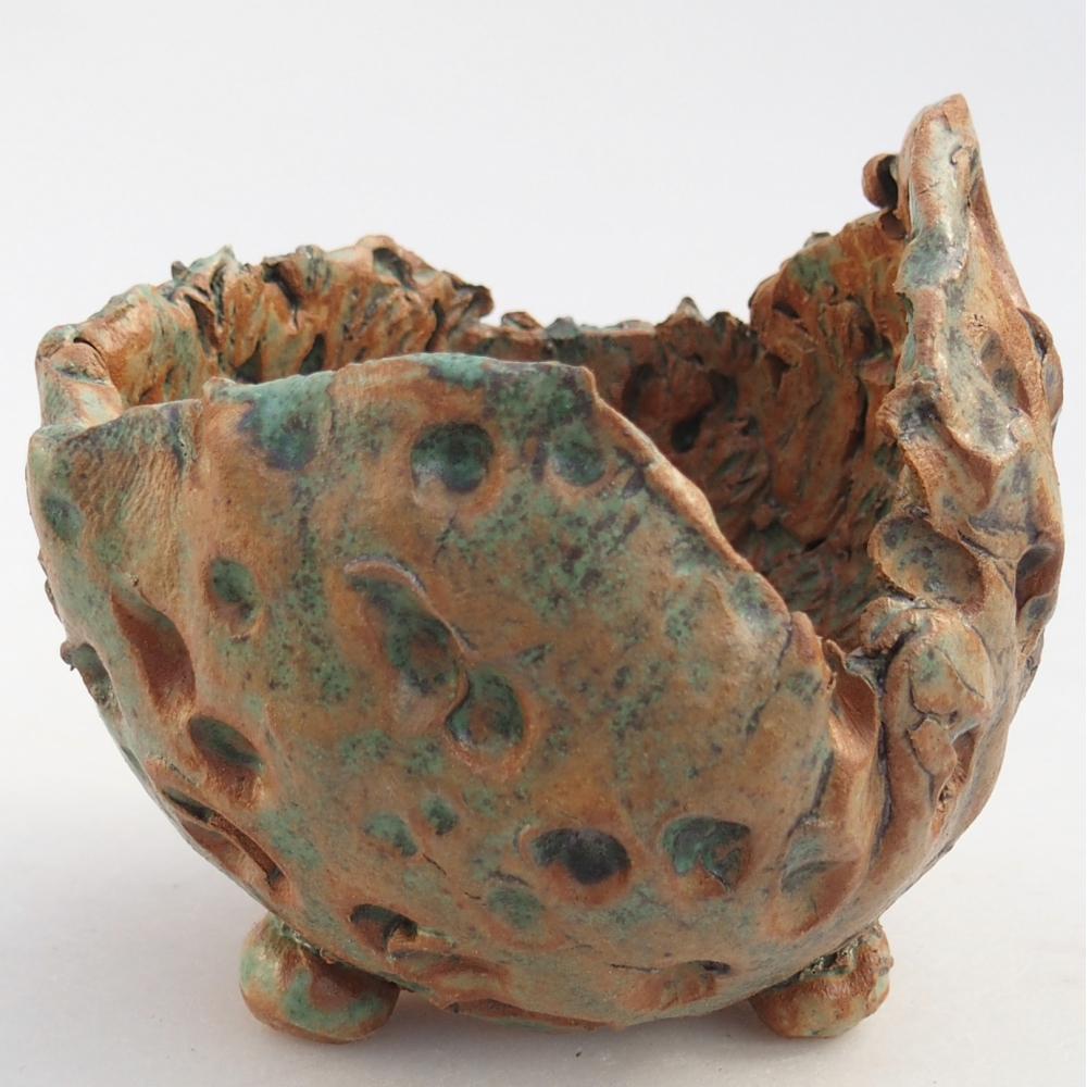 Keramická Skořápka 10 x 9,5 x 9,5 cm , barva hnědozelená