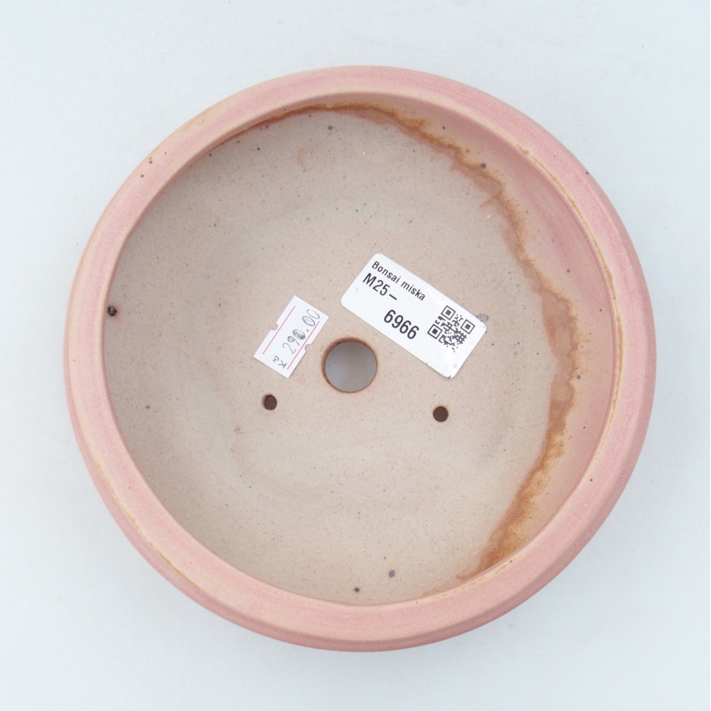 Keramická bonsai miska 15 x 15 x 5 cm, barva růžová