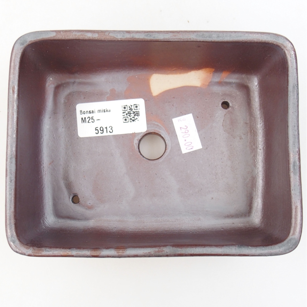 Keramická bonsai miska 14,5 x 11 x 5,5 cm, barva kovová