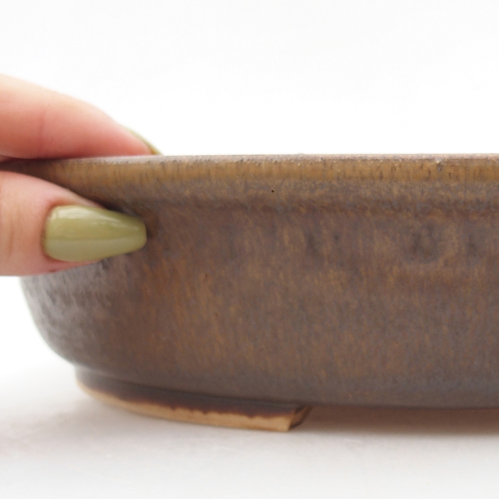 Keramická bonsai miska 25,5 x 28,5 x 5,5 cm, barva hnědá