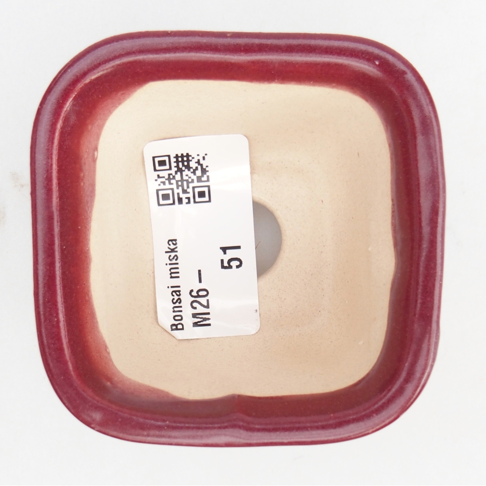 Mini bonsai miska 6 x 6 x 4,5 cm, barva vínová