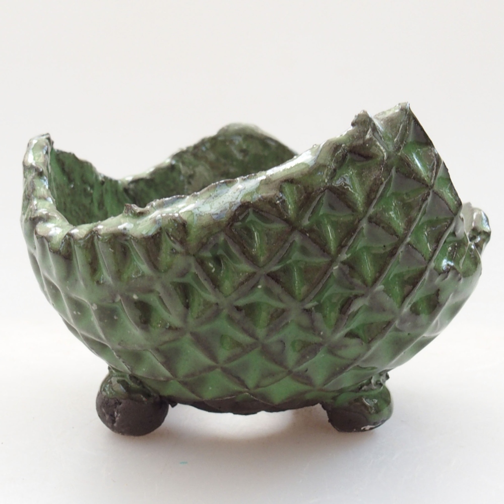 Keramická Skořápka  7 x 7 x 5 cm , barva zelená