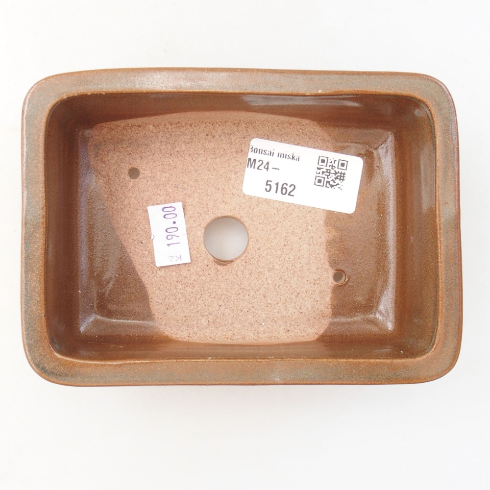 Keramická bonsai miska 13,5 x 9,5 x 4,5 cm, barva hnědá