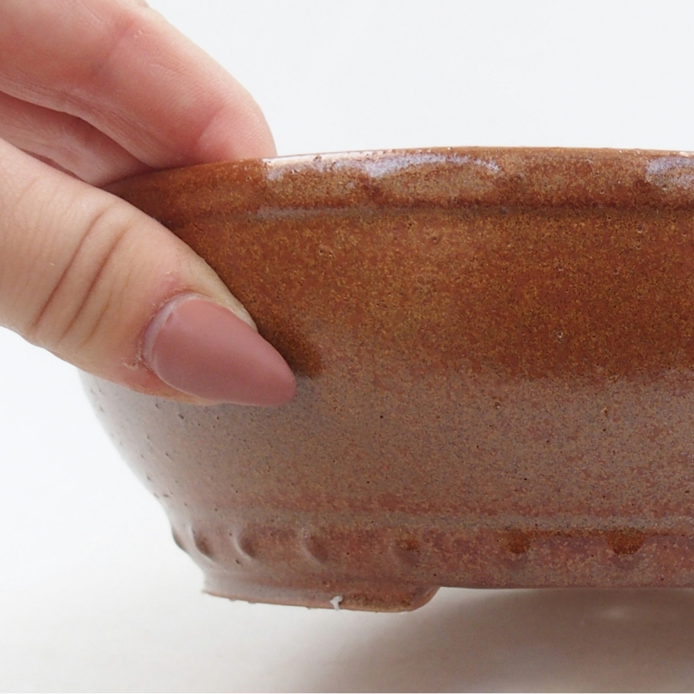 Keramická bonsai miska 18 x 18 x 5,5 cm, barva hnědá