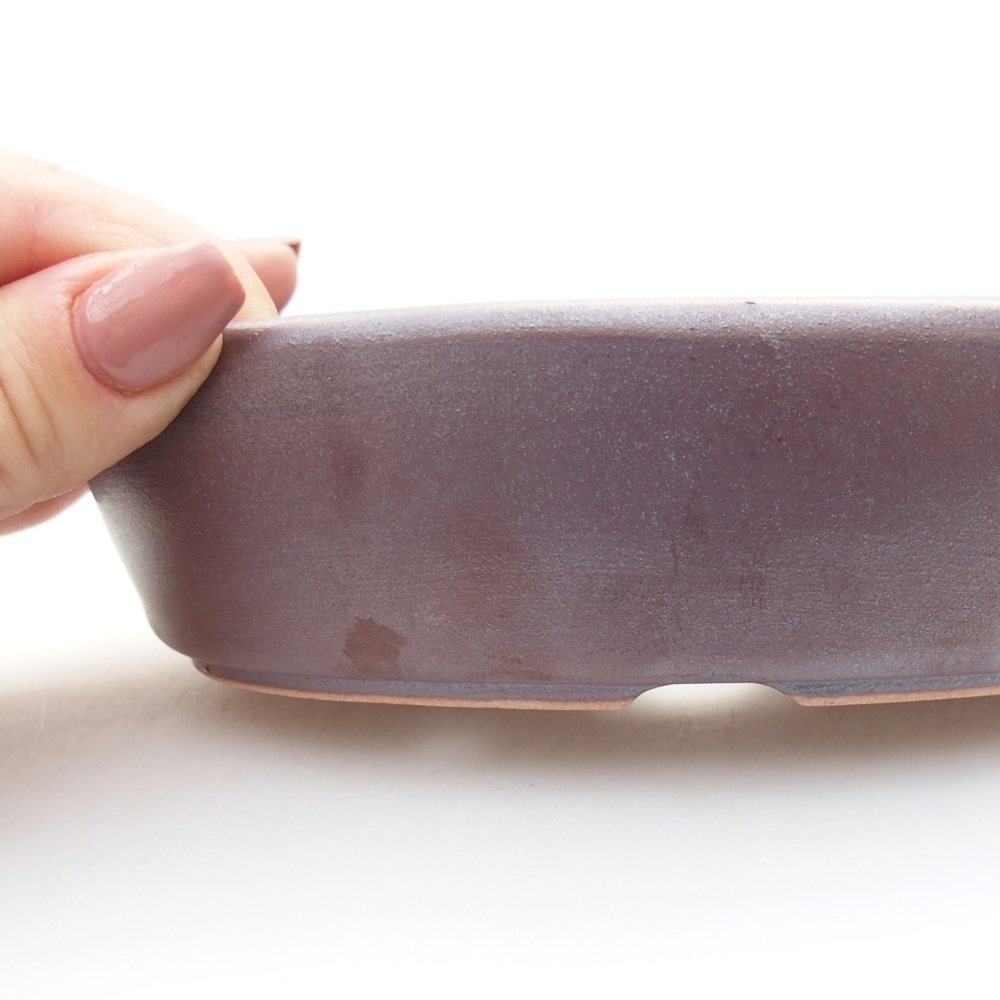 Keramická bonsai miska 15 x 9,5 x 4 cm, barva kovová