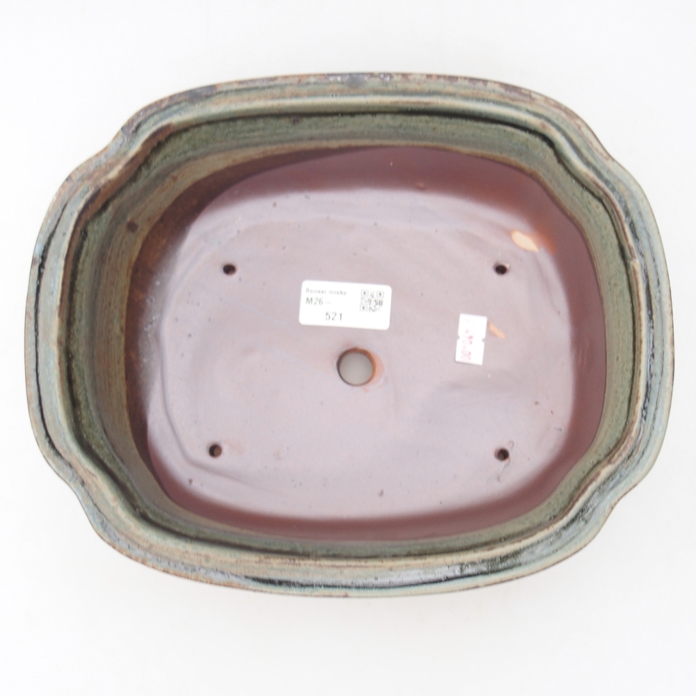 Keramická bonsai miska 25 x 21 x 7,5 cm, barva zelená