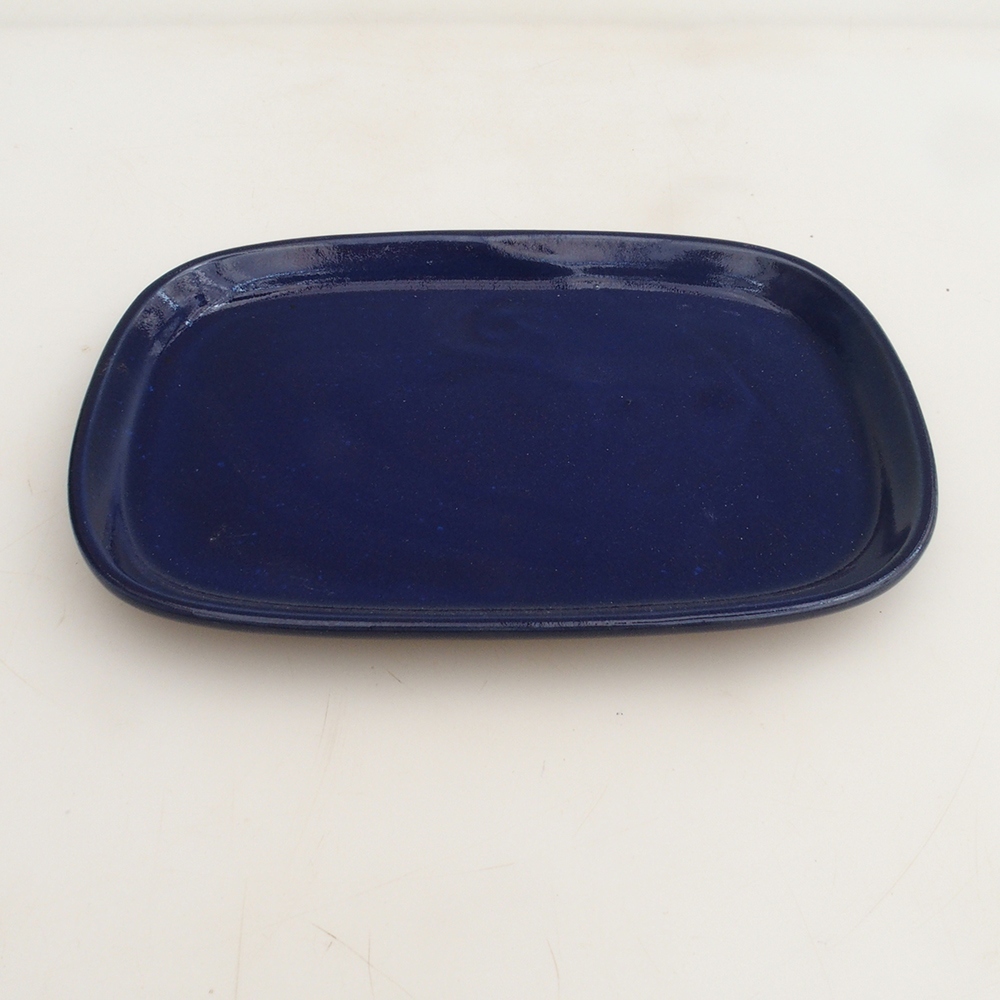 Keramická podmiska H06 - 20,5 x 14,5 x 1,5 cm  - modrá