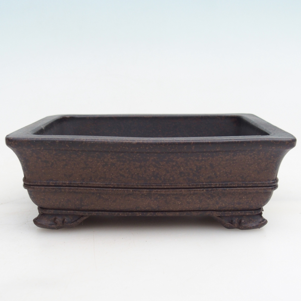 Keramická bonsai miska 15,5 x 11,5 x 5 cm, barva hnědookrová